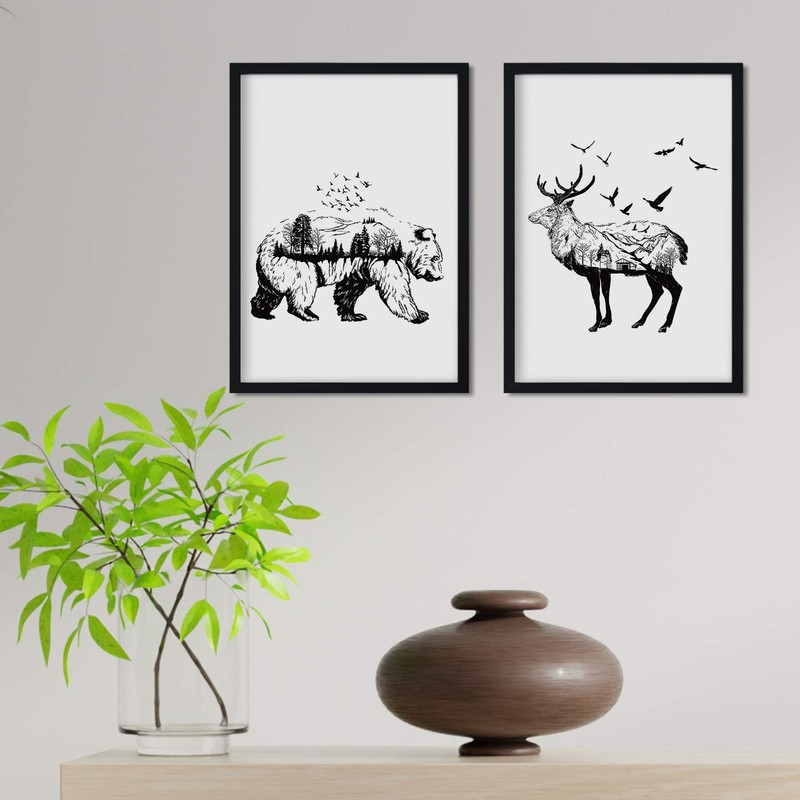 Nacnic Set of two Nordic style sheets for framing. Bear