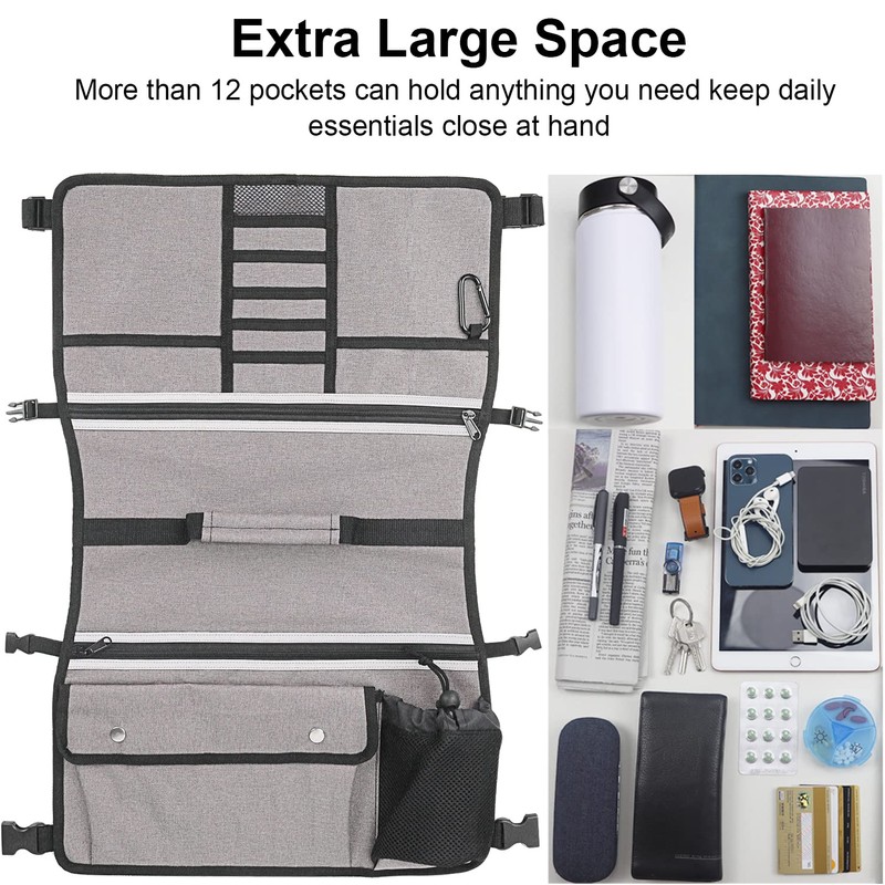 Wheelchair Organizer Storage Bag, Double-Sided Armrest Pouch with Cup Holder