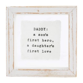 Mud Pie Small Family Glass Plaque, 4" x 4", Daddy