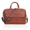 HLC 18 Inch Full Grain Leather Briefcase messenger shoulder bags