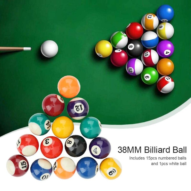 16Pezzi Mini Palla da Biliardo, 38MM Set Completo di Palle
