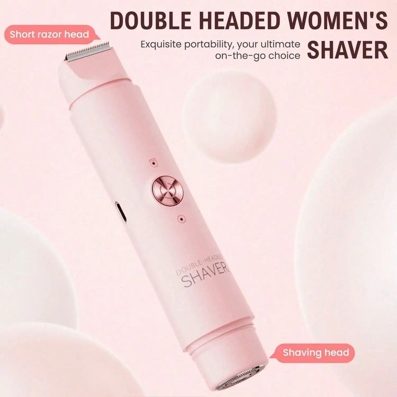 2-in-1 Electric Shaver for Women – Waterproof Rechargeable Razor &
