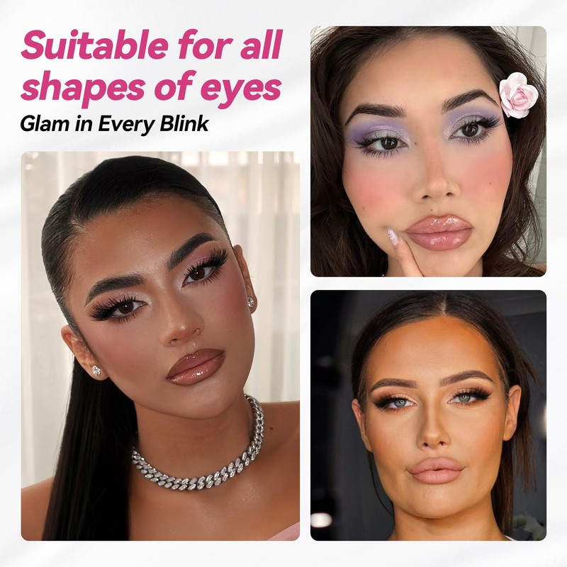 CINYOLA Mink Lash Fluffy Wispy False Eyelashes, 10 Pairs D