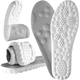 1 Par Plantilla Ortopédicas para Hombre y Mujer (Gris 23-25) Plantillas para Fascitis Plantar, Plantilla con Apoyo de Arco, Plantilla Memory Foam Antifatiga, Aliviar el Dolor de Pies