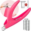 Pink Adjustable Nail Clippers with Magnets Sizers for Acrylic Nails,