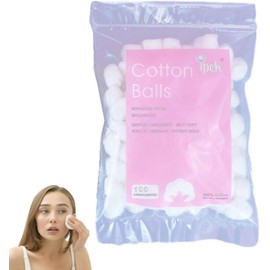 White Cotton Balls - Soft Cotton Wool | House Necessary Absorbent Delicate Lightweight Cotton Balls and Swabs for Sensitive Skin Household Needs Outdoor Traveling Everyday Use Cotton Balls