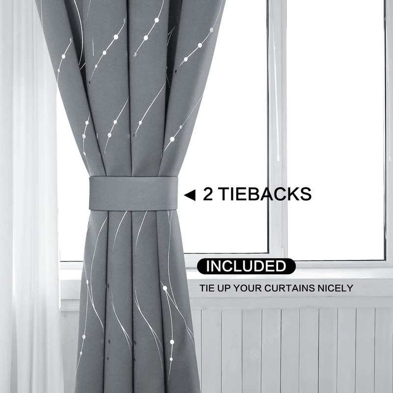 BUHUA Blackout Curtains for Bedroom 2 Panels Set, Grommet Thermal