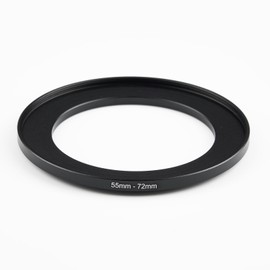 55mm to 72mm Step-Up Ring Filter Adapter,for All Brands UV ND CPL, Metal Ring Step-Up Rings Adapter Filter (55mm-72mm)