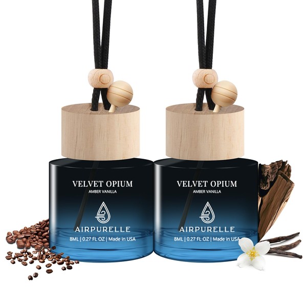 Car Air Freshener Hanging 2 Pack Diffuser - Amber Vanilla