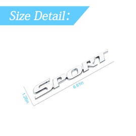 3D Metal Sport Sticker for Car, Styling Personalise Sport Emblem Decal, Auto Badge Stickers Car Exterior Decoration Accessories, 3D Stickers for Trunk Side Fender Rear Tailgate (Silver)