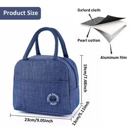 Mecctuck Lunch Bag, Insulated Bag, Picnic Bag, Cool Bag, Lunch Bag for Waterproof Fabric, Foldable Picnic Handbag for Women, Adults, Students and Children
