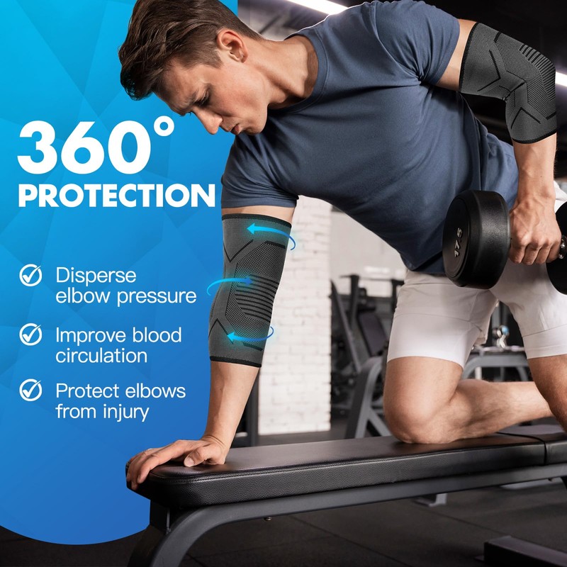 TOVIKI 2 Pack Elbow Support for Men & Women, Elbow