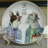 West Elm Rachel Kozlowski Dapper Animal Salad Plate - Cat