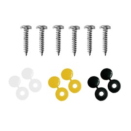 BEK-FIX® Number Plate Screws and Caps Set Car Number Plate Fixing Fitting Kit 6 Pack of Caps & Screws