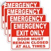 Emergency Exit Only Sticker Sign, "Emergency Exit Only - Door