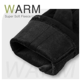 Alepo Gloves Women Winter Warm, Womens Gloves Winter With Sensitive Touch Screen Texting Fingers, Ladies Gloves Winter Fleece Lined Windproof Gloves（Black-L