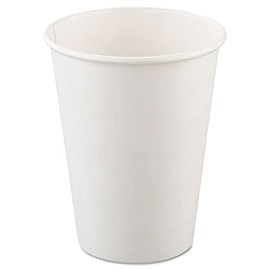 Dart 412WN Single-sided Poly Paper Hot Cups, 12 Oz, White, 50/bag, 20 Bags/carton
