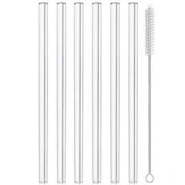 6 PCS Replacement Straws for Owala FreeSip 24 oz 32oz Water Bottle, Replacement Reusable Plastic Straws with Cleaning Brush for Owala Cup 32 oz Plastic Straw Travel Sports Cup Accessories, Clear