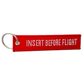 DonJordi Key ring insert before flight – the gift for pilots, motorcyclists, bikers and flight attendants, red