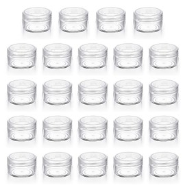 Gaivek 24 PCS 5g Clear Cosmetic Sample Jars with Lids, Small Leak Proof Storage Pots, Refillable Travel Containers for Creams, Lip Balm, Glitter, Beads, Lotion, Scrubs, DIY Makeup