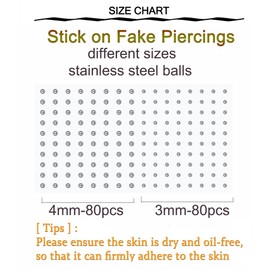 Longita Adhesive Fake Piercings Balls Fake Face Piercing Fake Eyebrow Piercing Fake Lip Labret Studs Stick on Fake Nose Stud Fake Lip Piercing Sticky Face Jewelry Non Piercing Fake Bridge Piercing
