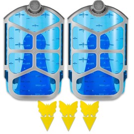 2 Refill Cartridge Compatible Zevo Plug-in Light M364/ M364A and Max, Replacement - Fit Non-Toxic | 2 Pack + 3 Fruit Fly Traps for Indoor and Outdoor