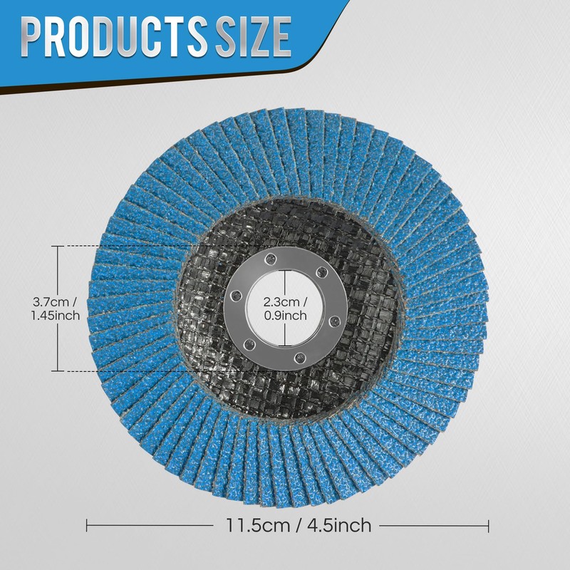 ERNITES Flap Discs 115mm, 12 Pack Mixed Grit 40/60/80/120 Zirconia