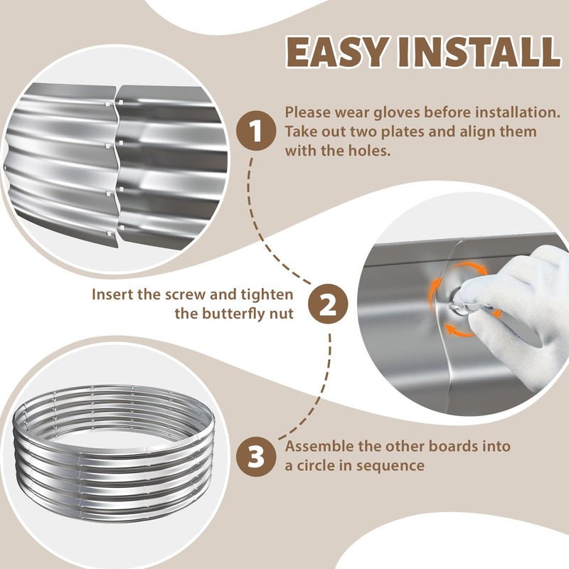 Camp Fire Ring Pit, Large Round Galvanized Steel Fire Pit,