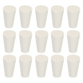 sourcing map Rubber Tapered Plugs 8 mm to 13 mm Solid Test Tubes Plugs White for Lab House Pack of 24