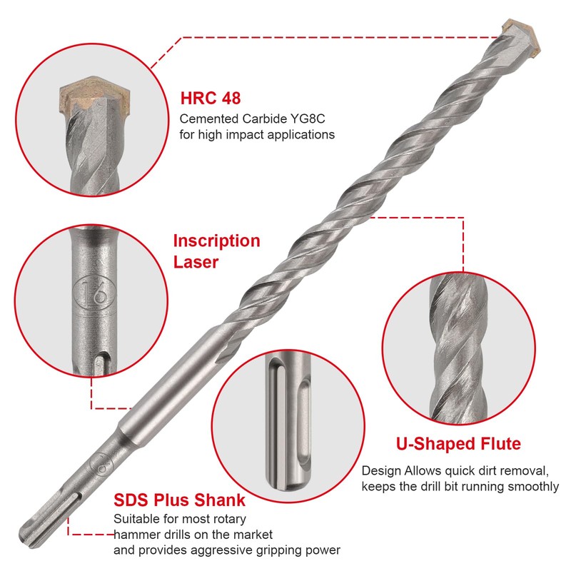 SDS Drill Bits Set-17pcs Rotary Hammer Drill Bits and Chisel