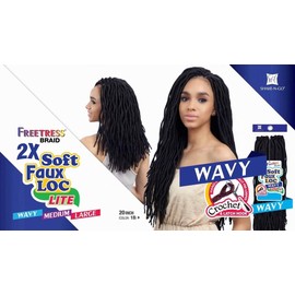 2X SOFT WAVY FAUX LOC 12" (27) - Freetress Synthetic Crochet Braid Dread Locks