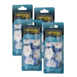 California Scents Scented Necklace, The Perfect Lei for Your Car - Hanging Flower Air Freshener (4 Packs, California Clean)