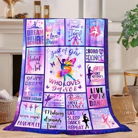 Perfect Dance Gift Blanket for Girls, Teens, Women | Ballet Themed Throw | 50x60 Inch Soft Blanket | Birthday Christmas Thanksgiving Idea