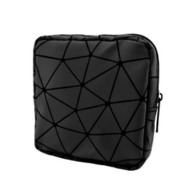 Desenda Makeup Bag Sanitary Napkin Storage Bag with Zipper, Waterproof Women Period Bag Feminine Product Pouch Tampon Sanitary Pad Pouch Cosmetic Organizer Bag for Teen Girl Gift - Black