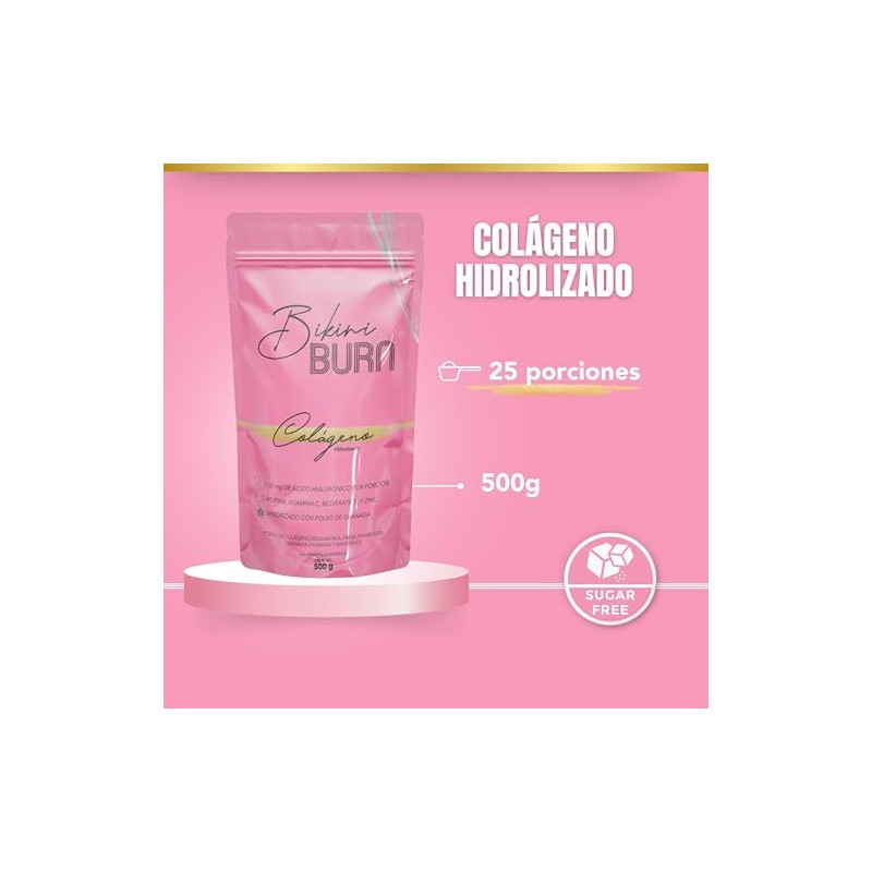 Péptidos Colágeno Hidrolizado Polvo 5gr Proteína Por Porción Resveratrol Ácido