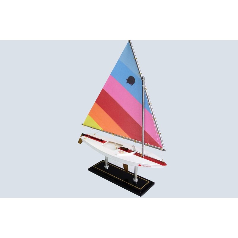 LK Wooden Sunfish Model Sailboat Decoration 16"-2