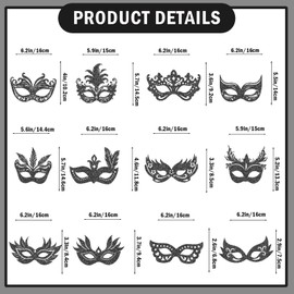 Masquerade Party Decorations: 12Pcs Masquerade Mask with Stick for Masquerade Decorations