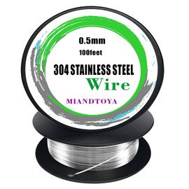 Stainless Steel Wire for Jewelry Making 24 Gauge 0.50mm Soft Bendable Floral Beading, Wire Wrapping, DIY Bracelets & Rings Thin Metal Crafting Wire (0.5mm 100feet)