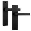 Decoranddecor Lumina Matt Black Internal Lever Door Handle Set with