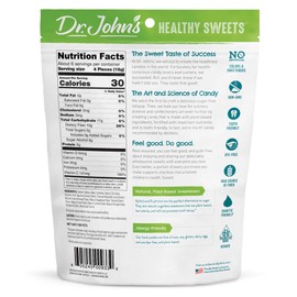 Dr. John's Healthy Sweets Classic Fruit Hard Candy with Zero Sugar, Dye Free, Plant Based, Keto Friendly, 24 Count, 3.85oz Bag