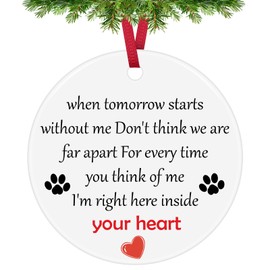 Pet Memorial Gifts Christmas Ornaments Loss of Pet Dog Cat Sympathy Gifts for Men Women Ceramic Ornament In Memory of Pet Gifts Pet Lover Remembrance Gifts Pet Owner Christmas Tree Decoration Gift