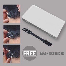 CYBERTECH (3 Pack) Portable Mask Storage Box, Disposable Face Masks Container Dustproof Storage Organizer, Easy Carry Case with 3x Bonus Adjustable Extension Ear Strap Hooks (white)