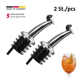 Westmark Spirit Pourer for Bottles with Plastic Stopper & Brass Spout, Nickel-Free, Classic Gastro Style, Black and Silver