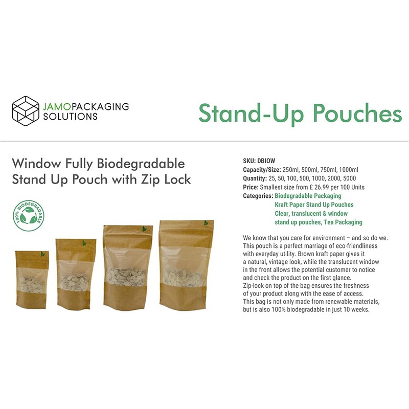 Jamo Solutions | 10pcs, 250ml | Fully Biodegradable Kraft Paper