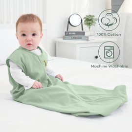 Yoofoss Baby Sleeping Bag 1.0 TOG 2 Pack Newborn Sleep Sack 100% Cotton Soft Unisex Baby Wearable Blanket with 2-Way Zipper Toddler Sleeping Bag 18-24 Months