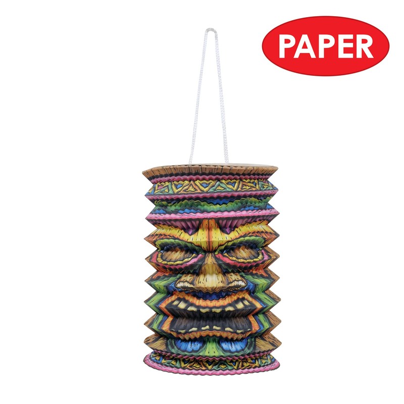 Beistle S54563AZ2 Tiki Paper Lanterns 6 Piece, Multicolored