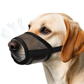 Dog Muzzle, Soft Air Mesh Muzzle for Small, Medium & Large Dogs, Anti-Biting, Barking, Chewing, Breathable, Drinkable, Adjustable Loop, Suitable for German Shepherd, Husky, Labrador Retriever-Black,M