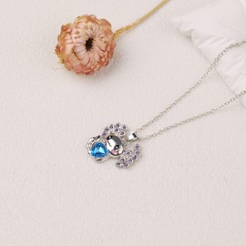 Cute Axolotl Necklace Crystal Axolotl Necklaces Animal Pendant Necklaces Axolotl Gifts for Axolotl Lovers Graduation Birthday Gift (Axolotl Necklace-Style A)