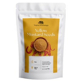 Yogiraj Seasonings Yellow Mustard Seeds (6 oz) | 100% Natural and Raw Whole Mustard Seeds Suitable for Pickling and Seasonings | Resealable Pack