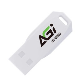 AGI UP138 USB Drive, 128 GB, USB3.2, USB Type-A, Maximum Read Speed, 120MB/s White, External Memory, Portable